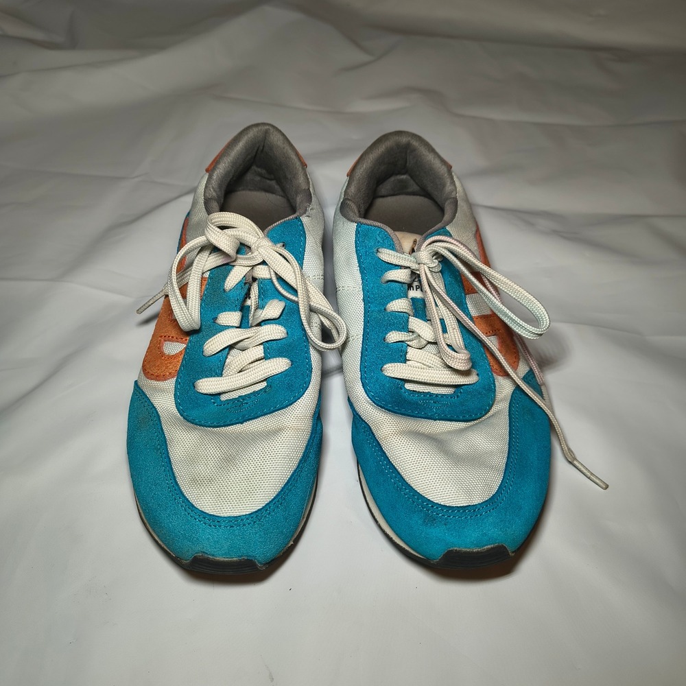 Hush Puppies Seventy8 Womens Blue Orange Suede Mesh Sneakers HW06701-431 Size 7